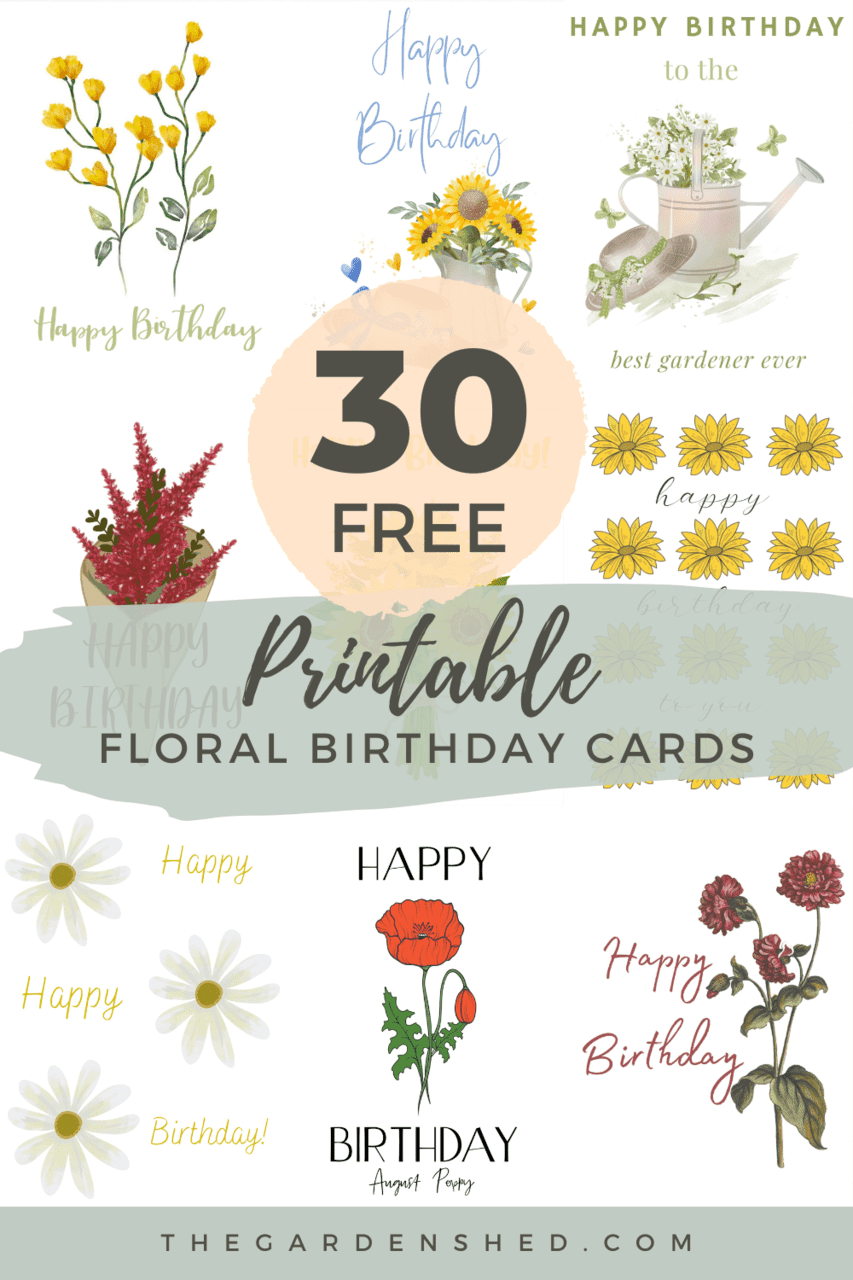 Printable Floral Birthday Cards | 30 + Free Designs!